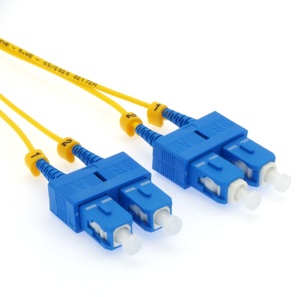 2m SC/UPC-SC/UPC Singlemode Duplex 1.6mm Slim Fiber Optic Patch Cable with Short Boot