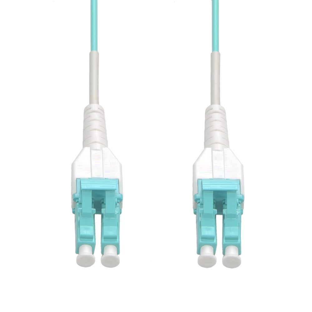 1m Uniboot LC/UPC-LC/UPC OM3 Multimode Duplex OFNR 2.0mm Aqua Fiber Optic Patch Cable Sta