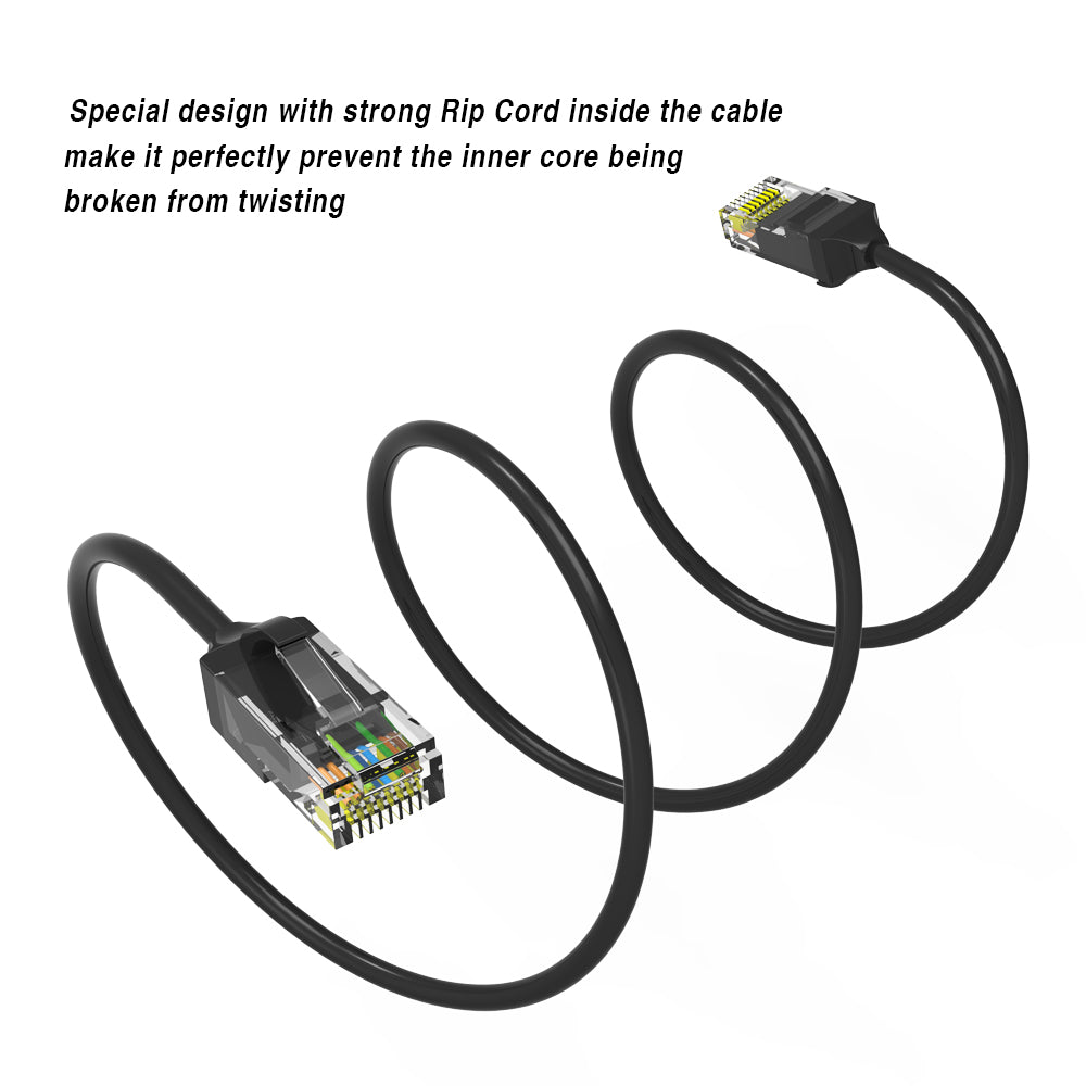 Cat.6 UTP Slim Cables 28AWG BLACK