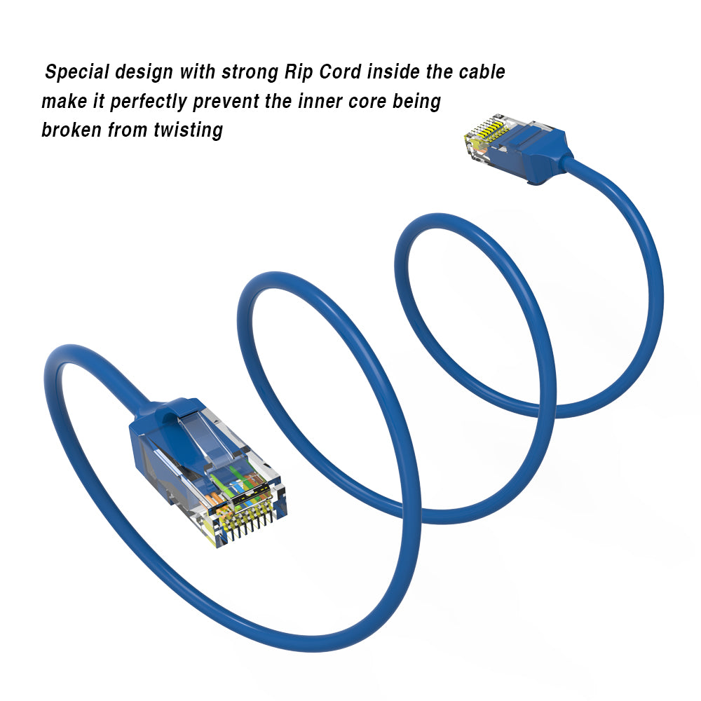 Cat.6 UTP Slim Cables 28AWG BLUE