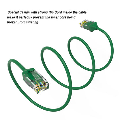 Cat.6 UTP Slim Cables 28AWG GREEN