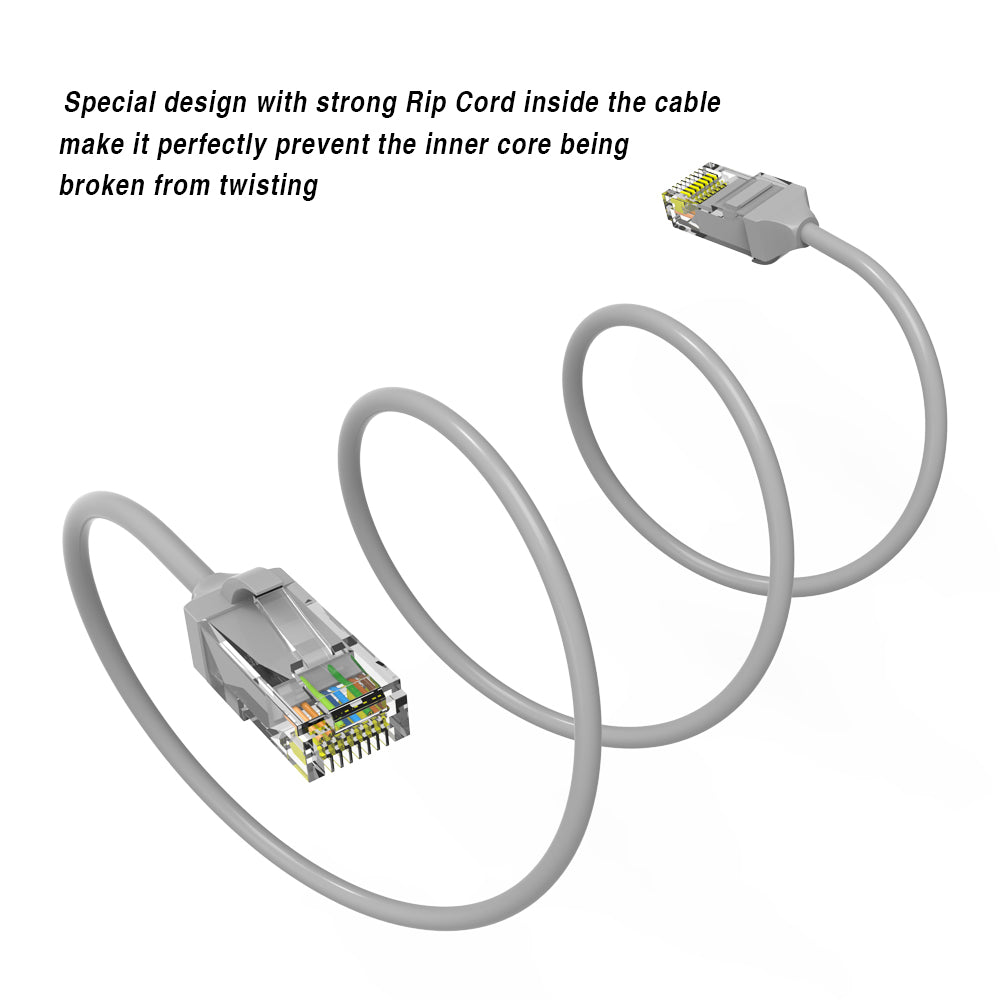 Cat.6 UTP Slim Cables 28AWG GRAY