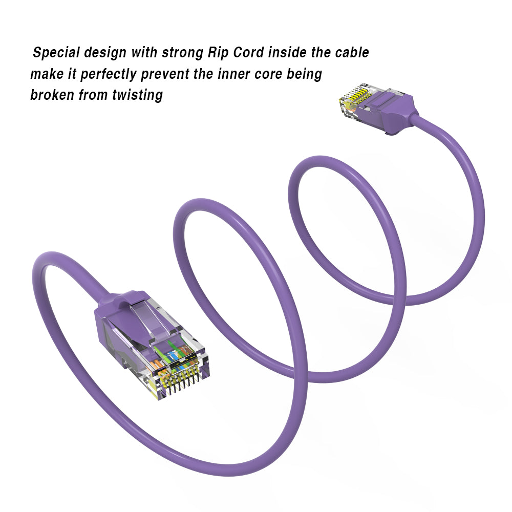Cat.6 UTP Slim Cables 28AWG PURPLE