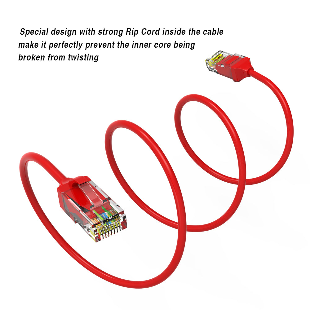 Cat.6 UTP Slim Cables 28AWG RED