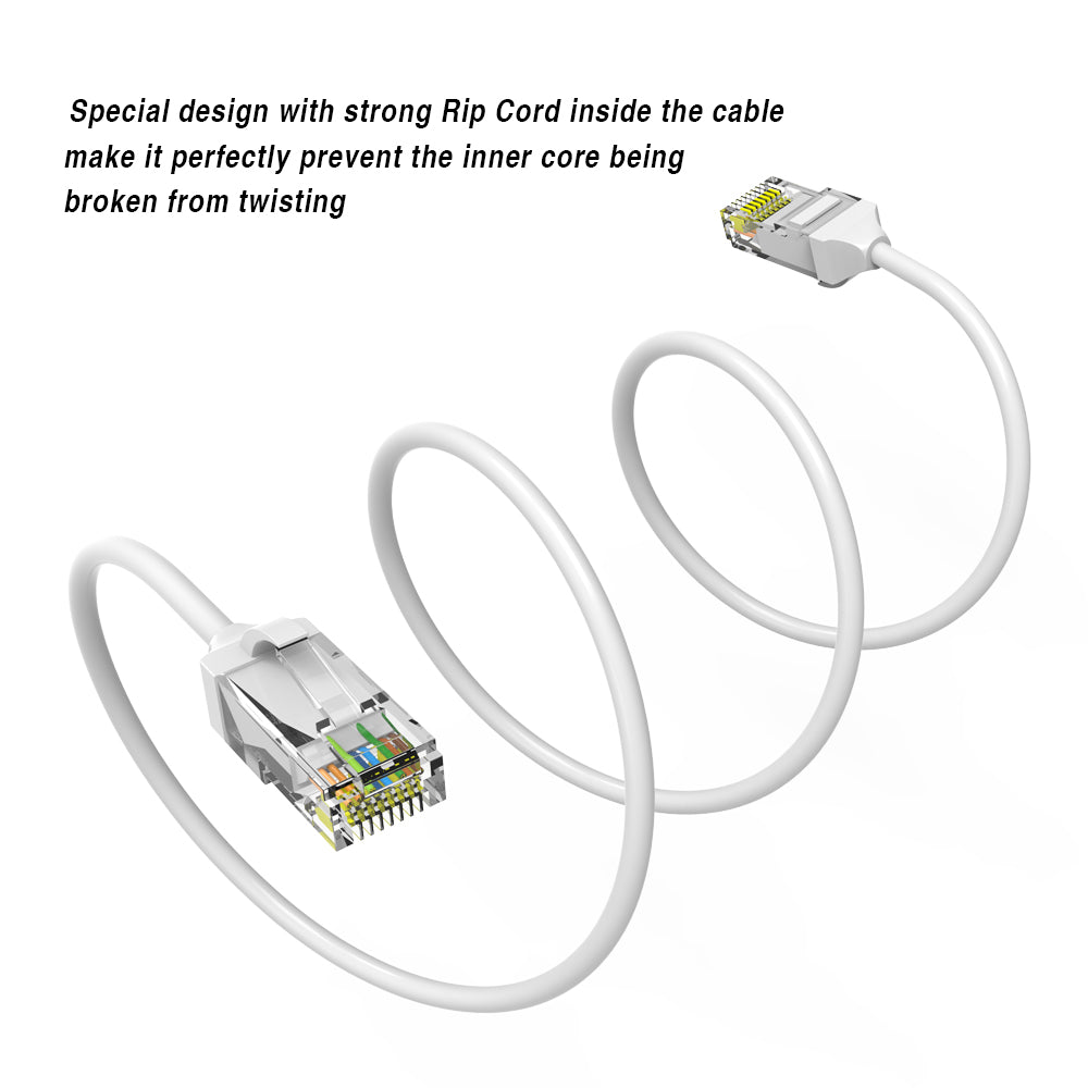 Cat.6 UTP Slim Cables 28AWG WHITE