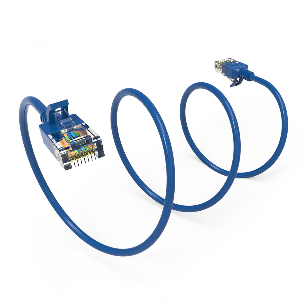 Cat.6A Slim Cables 28AWG BLUE