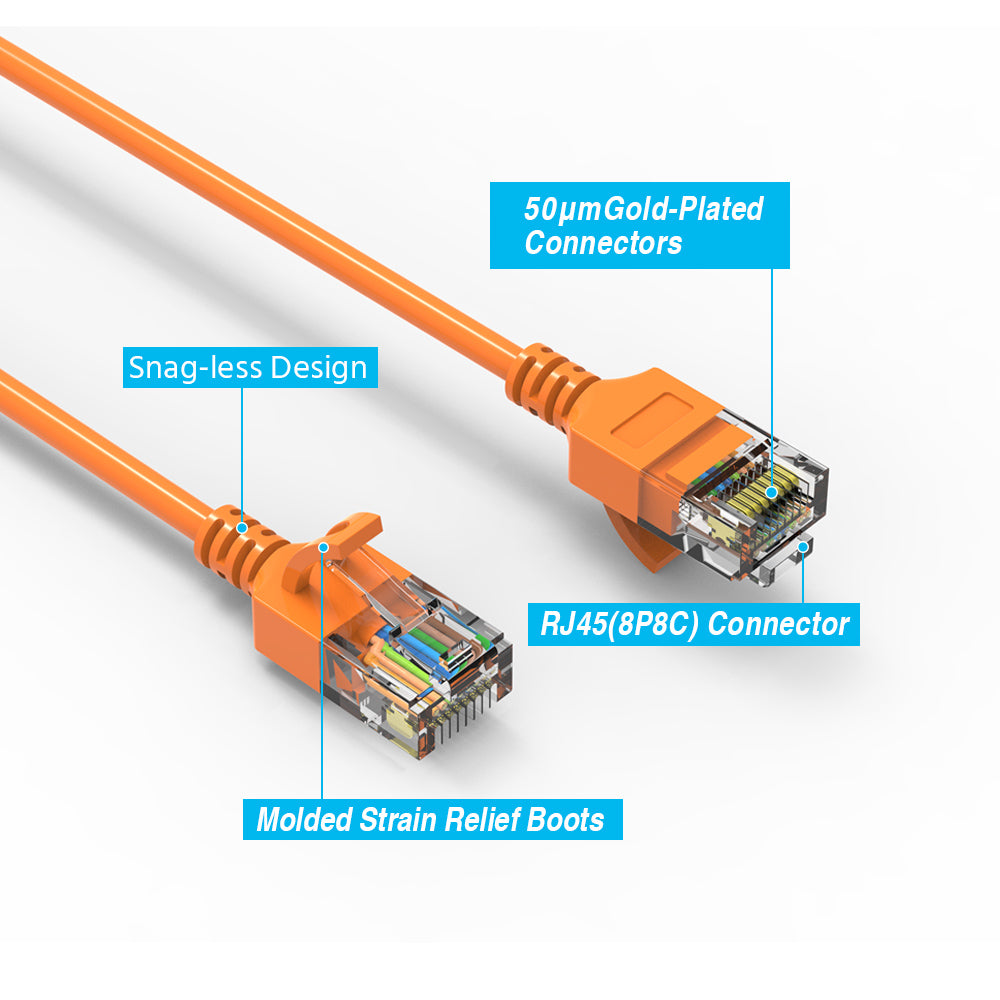 Cat.6A Slim Cables 28AWG ORANGE