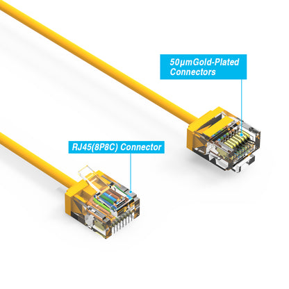 Cat.6A Super-Slim Cables 32AWG YELLOW