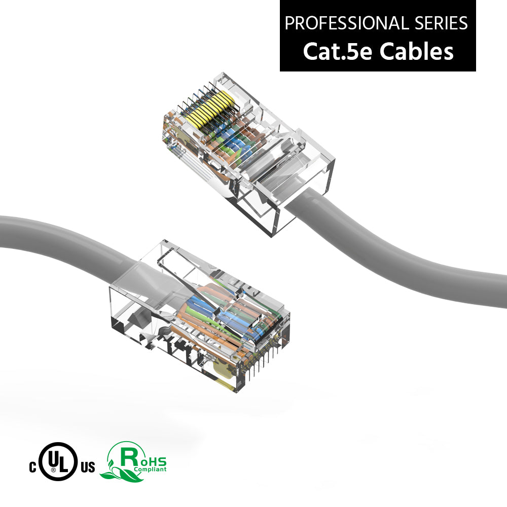 9Ft Cat.5E CMR Non-Boot Patch Cable Gray