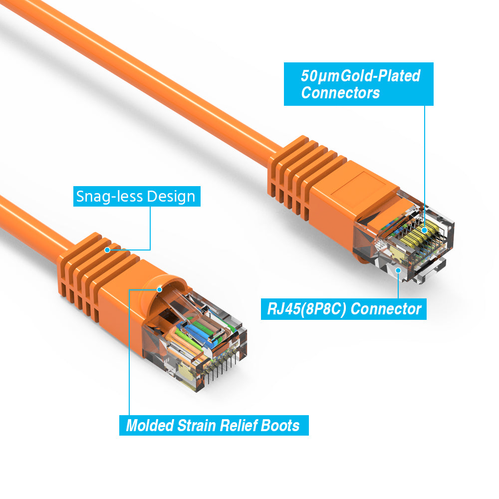 Cat.5E UTP Booted Cables ORANGE