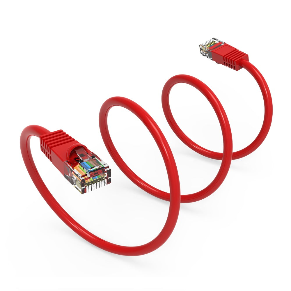Cat.5E UTP Booted Cables RED