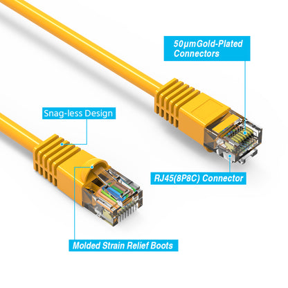 Cat.5E UTP Booted Cables YELLOW