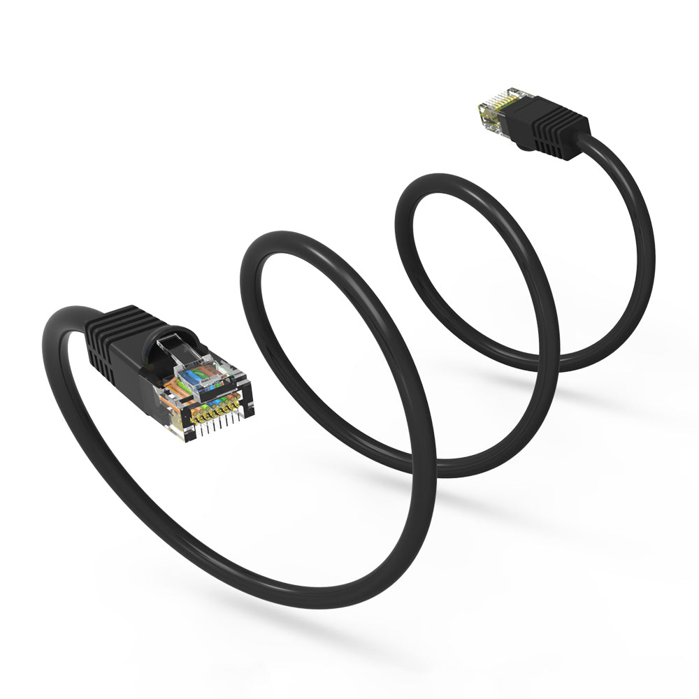 Cat.6 UTP Booted Cables BLACK