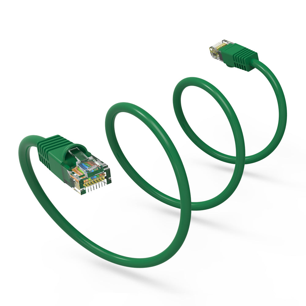 Cat.6 UTP Booted Cables GREEN