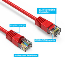 Cat.6 UTP Booted Cables RED