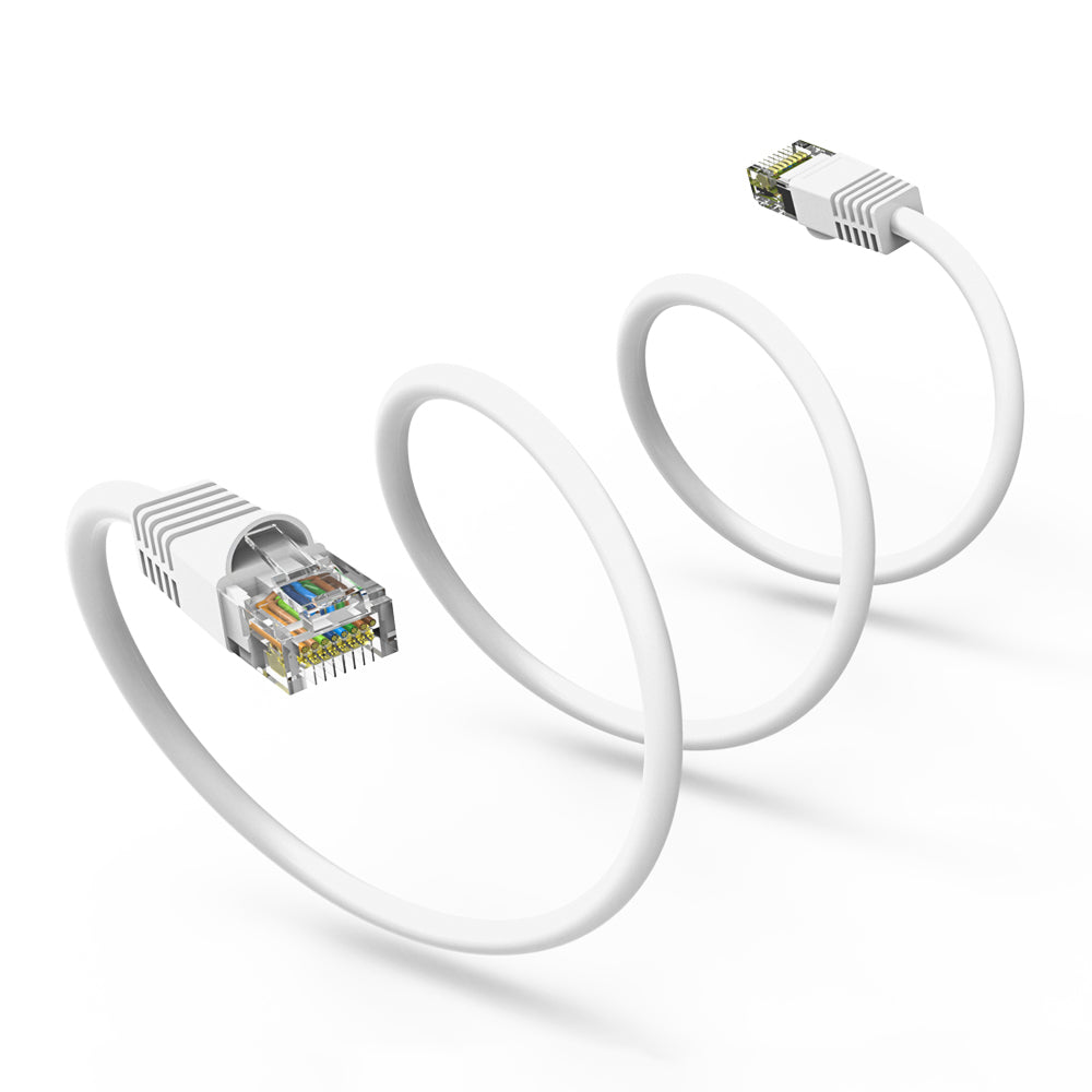 Cat.6 UTP Booted Cables WHITE