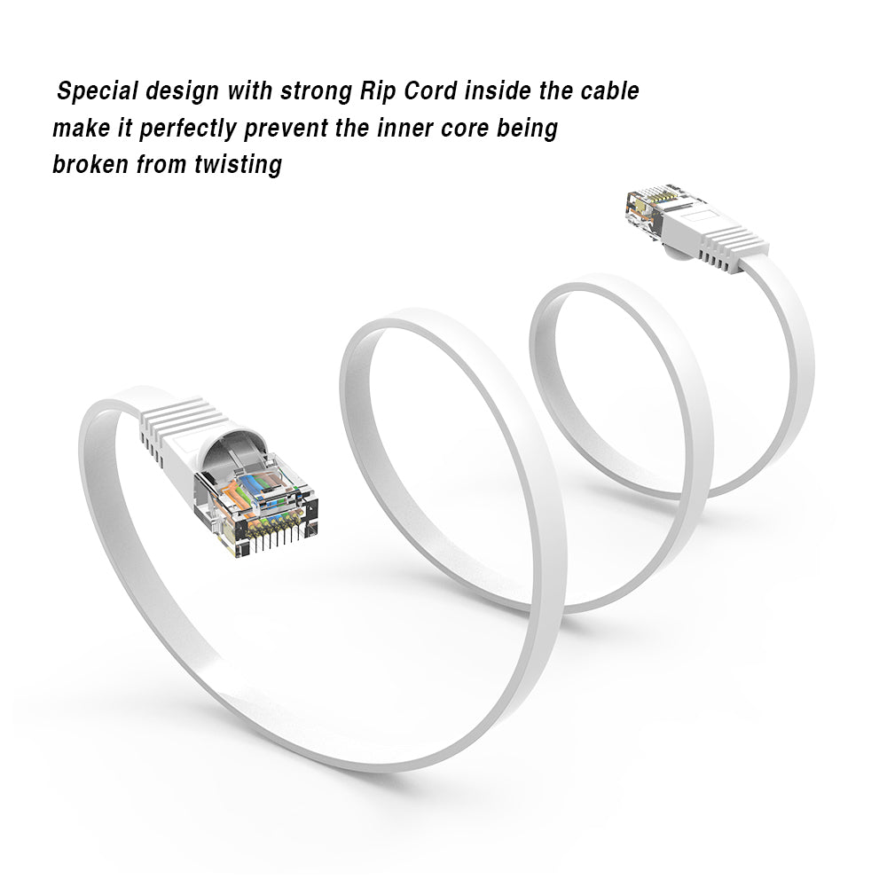Cat6 Flat Cables WHITE