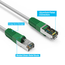 5Ft Cat.6 S/FTP Crossover Cable Gray Wire/Green Boot