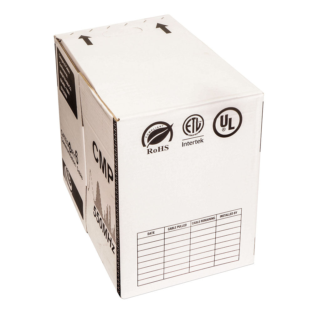 Cat.6 UTP 23AWG Solid CMP bulk cable(black), 1000ft REELEX