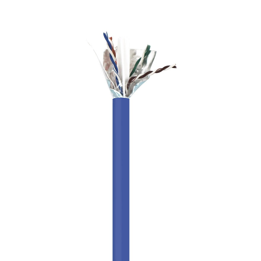1000Ft Cat.6 Shielded Solid Cable Plenum w/Spline (CMP) Blue