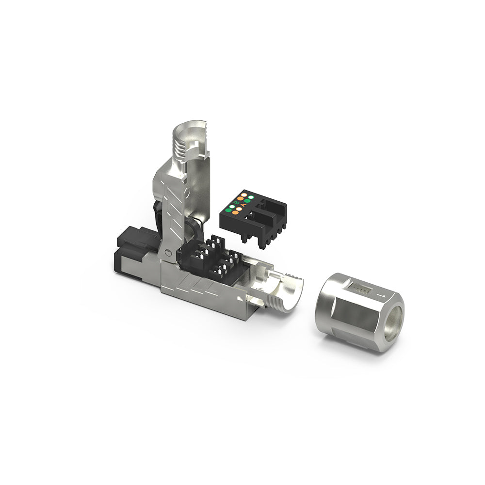 Cat.8 RJ45 Tool Free Shielded Plug (Single Piece)