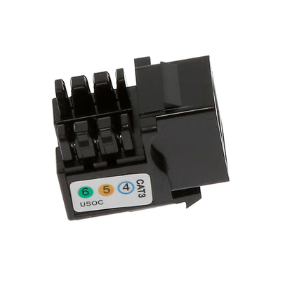 RJ11/12 (Cat.3) 110 Type Keystone Jack Black