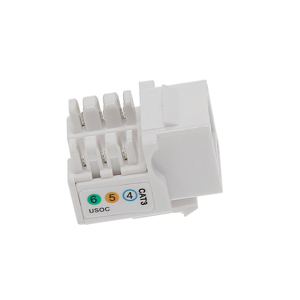 RJ11/12 (Cat.3) 110 Type Keystone Jack White