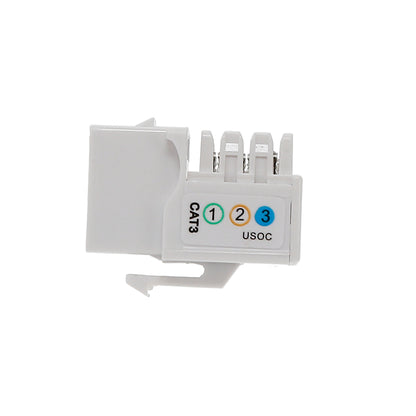 RJ11/12 (Cat.3) 110 Type Keystone Jack White