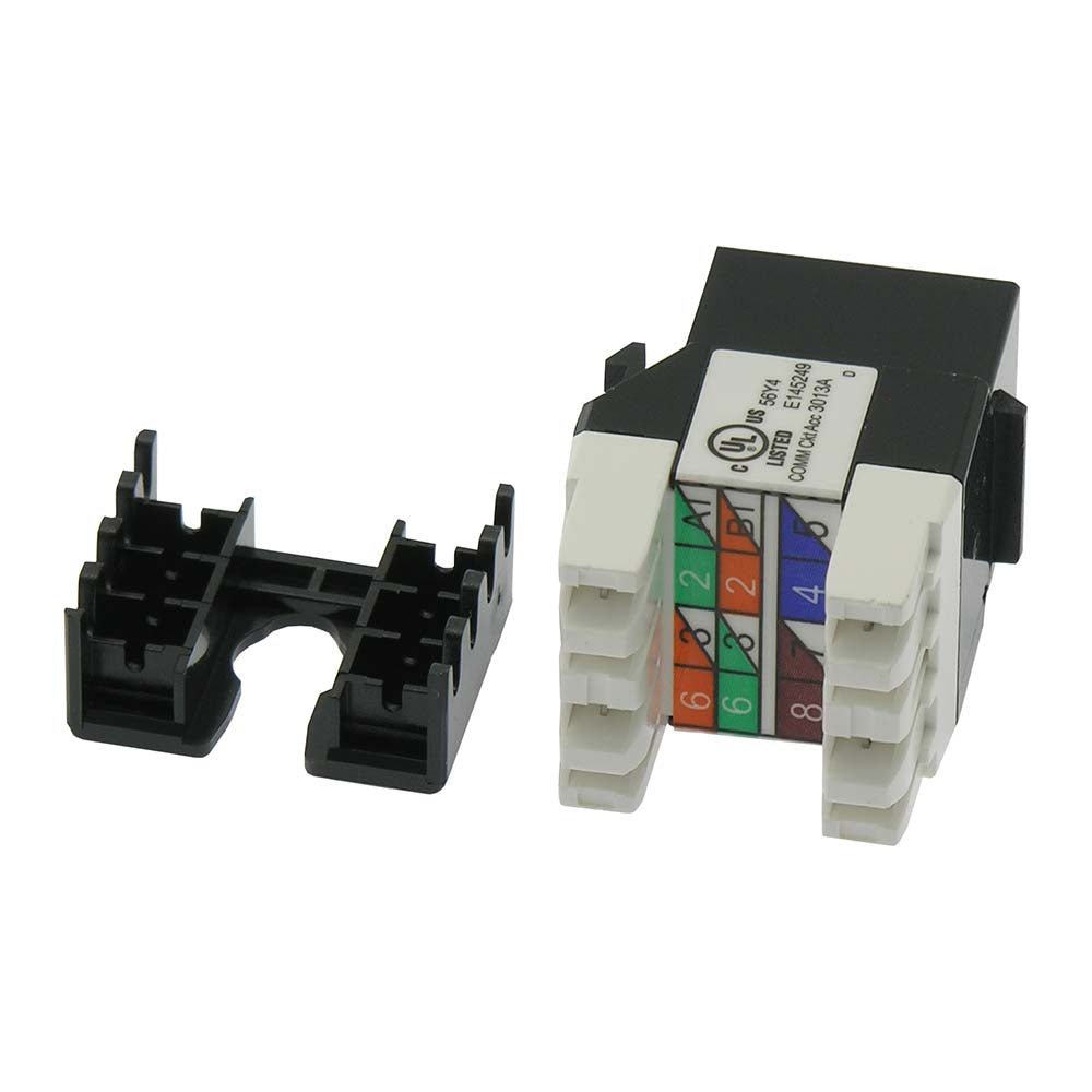 Cat.5E RJ45 110 Type 180° Keystone Jack Black