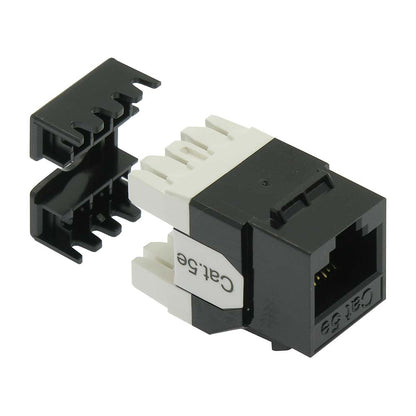 Cat.5E RJ45 110 Type 180° Keystone Jack Black
