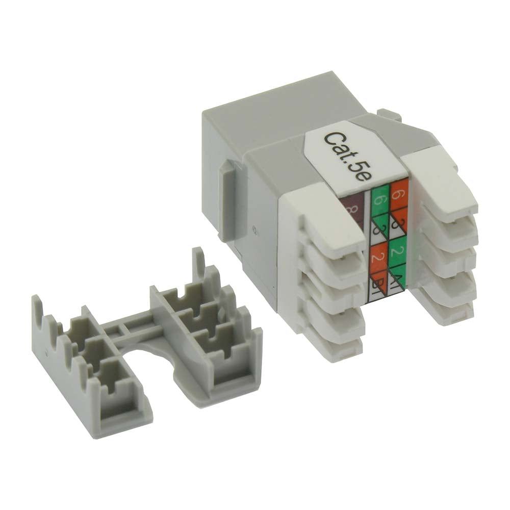 Cat.5E RJ45 110 Type 180° Keystone Jack Gray