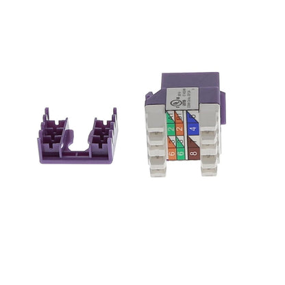 Cat.5E RJ45 110 Type 180° Keystone Jack Purple