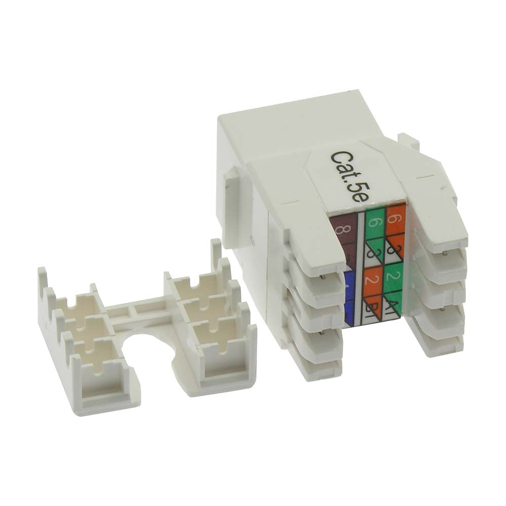 Cat.5E RJ45 110 Type 180° Keystone Jack White