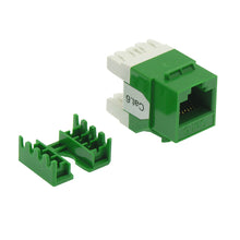 Cat.6 RJ45 110 Type 180° Keystone Jack Green