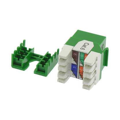 Cat.6 RJ45 110 Type 180° Keystone Jack Green
