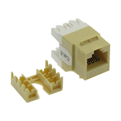Cat.6 RJ45 110 Type 180° Keystone Jack Ivory