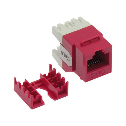 Cat.6 RJ45 110 Type 180° Keystone Jack Red