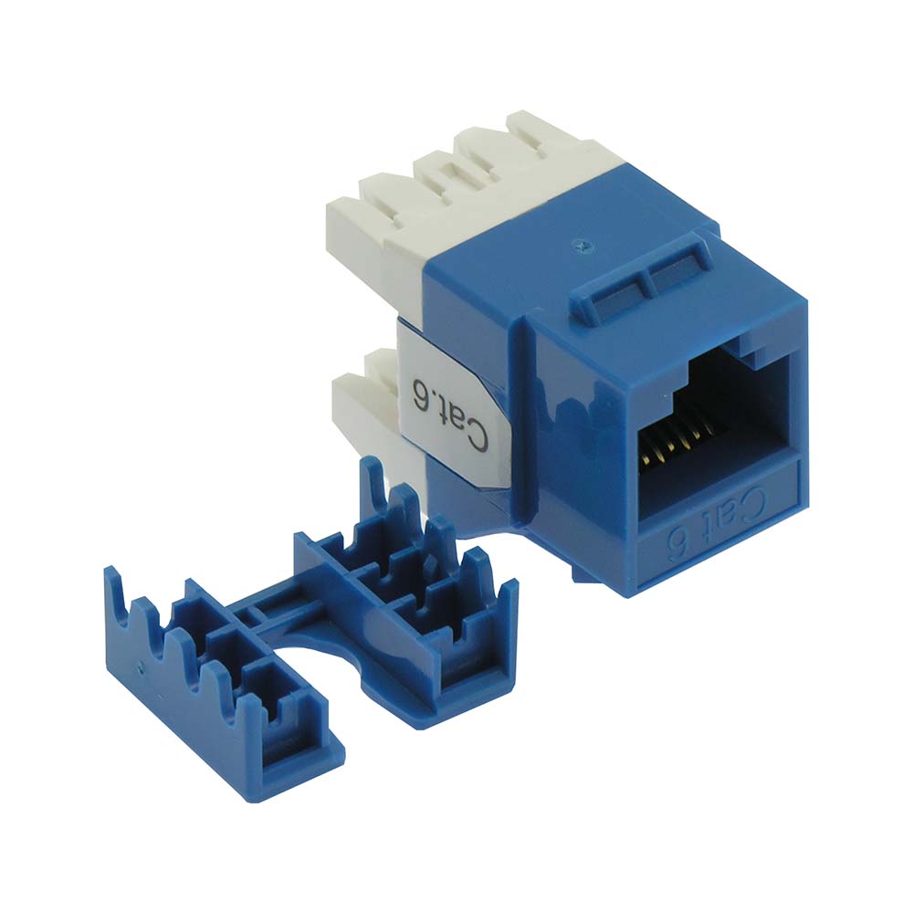 Cat.6 RJ45 110 Type 180° Keystone Jack Blue