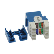 Cat.6 RJ45 110 Type 180° Keystone Jack Blue