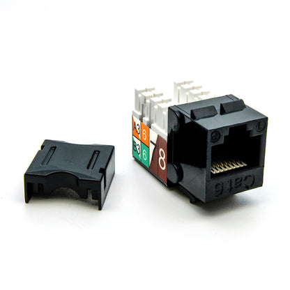 Cat.6 RJ45 110 Type Keystone Jack Black