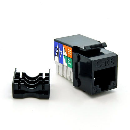 Cat.6 RJ45 110 Type Keystone Jack Black