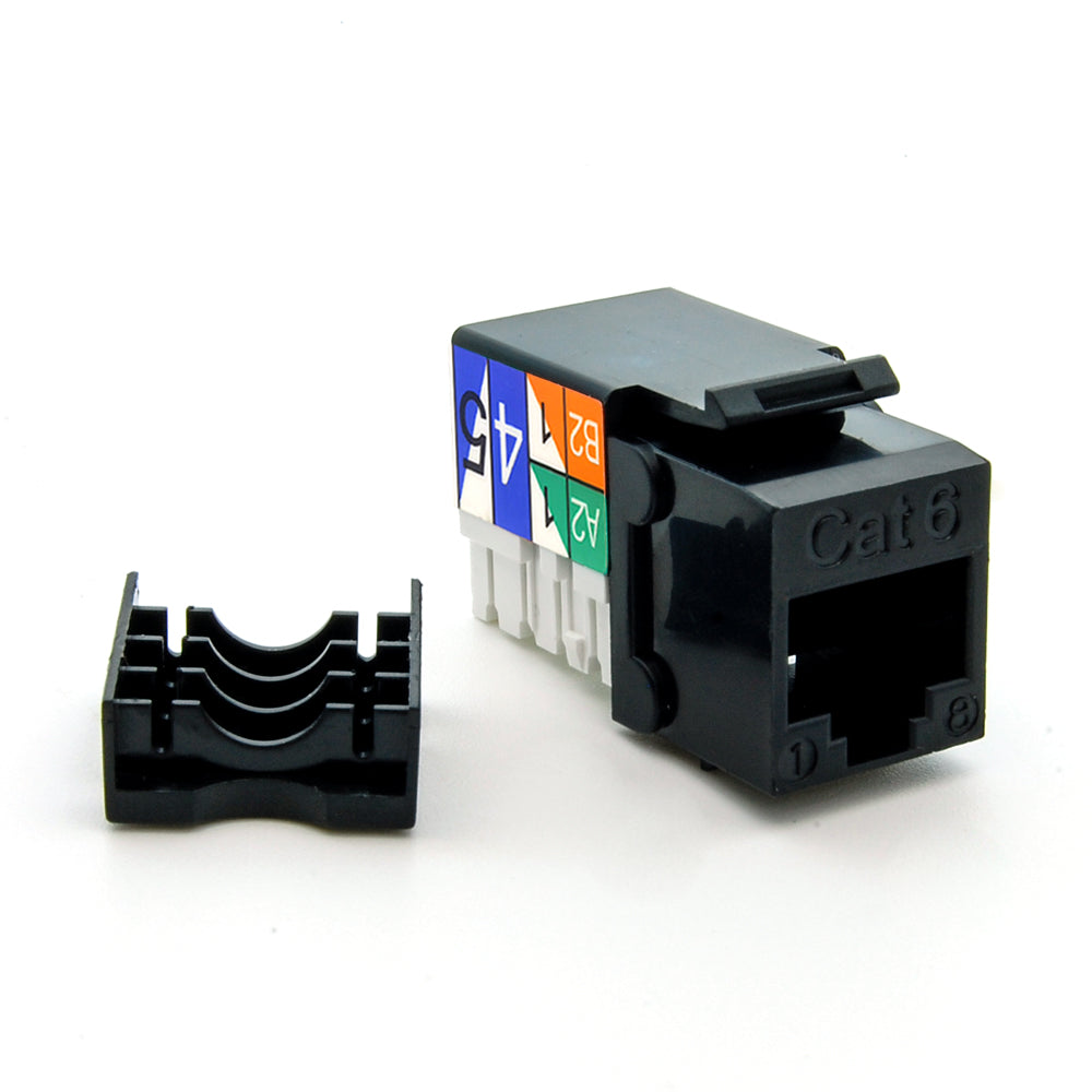 Cat.6 RJ45 110 Type Keystone Jack Black