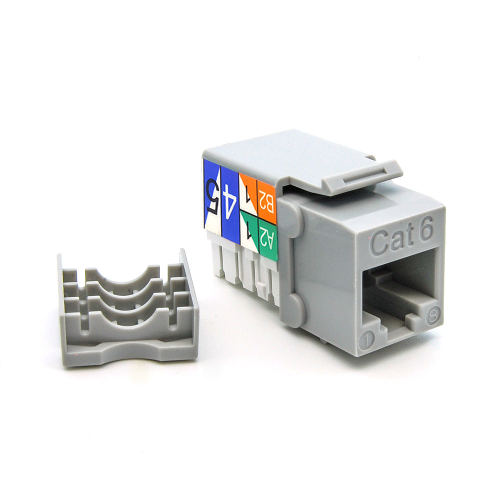 Cat.6 RJ45 110 Type Keystone Jack Gray