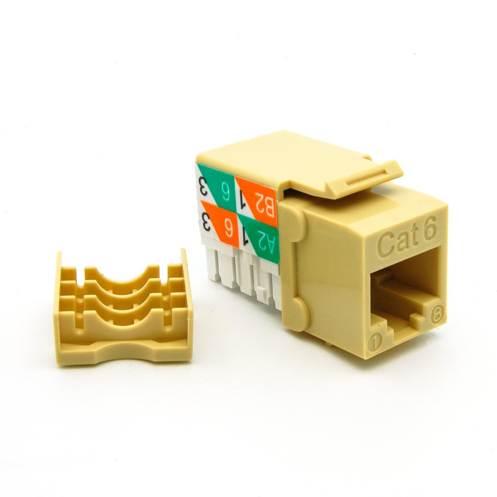 Cat.6 RJ45 110 Type Keystone Jack Ivory