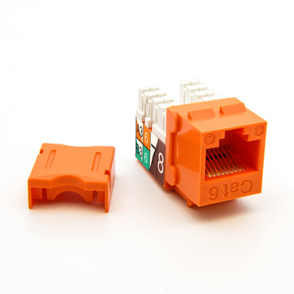 Cat.6 RJ45 110 Type Keystone Jack Orange
