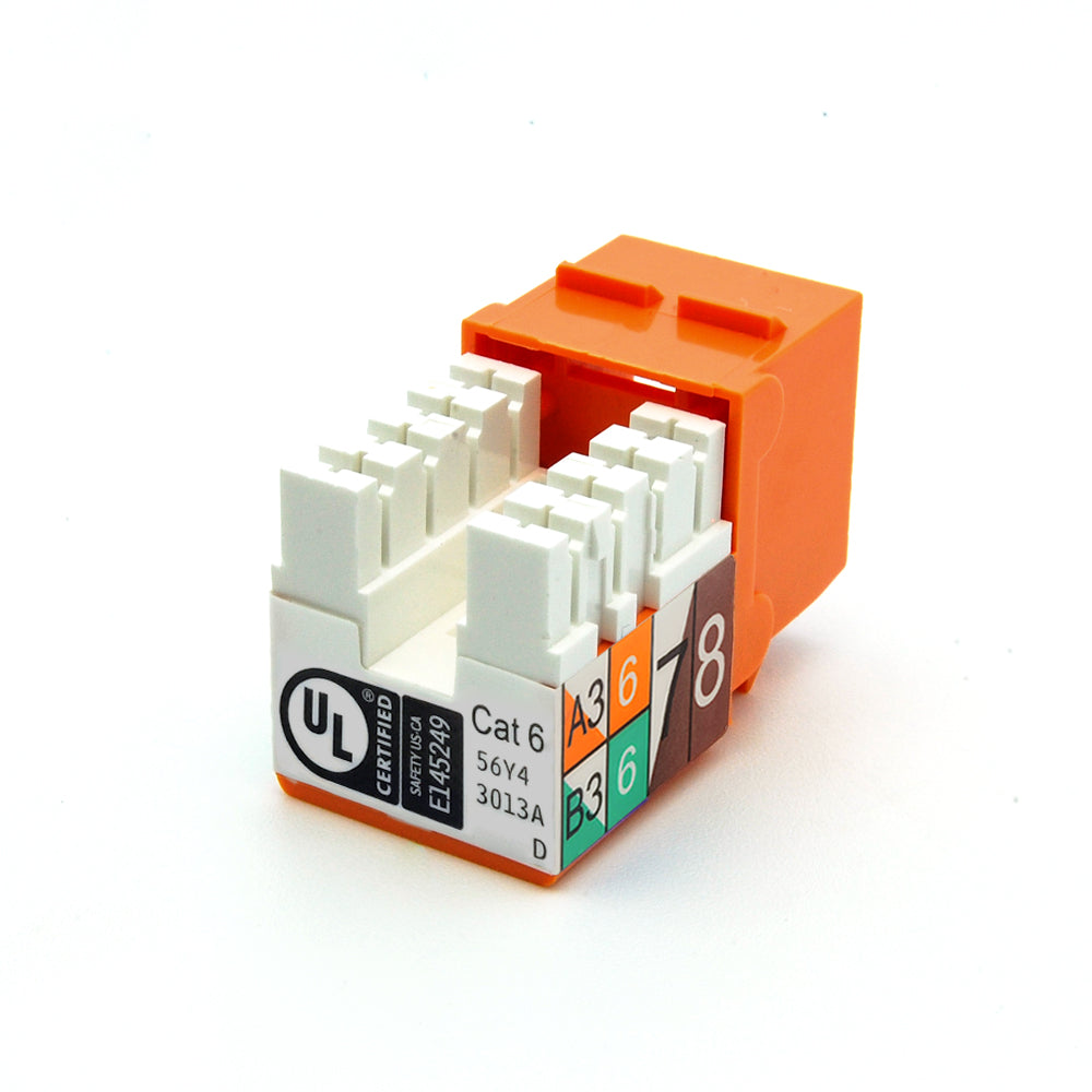 Cat.6 RJ45 110 Type Keystone Jack Orange