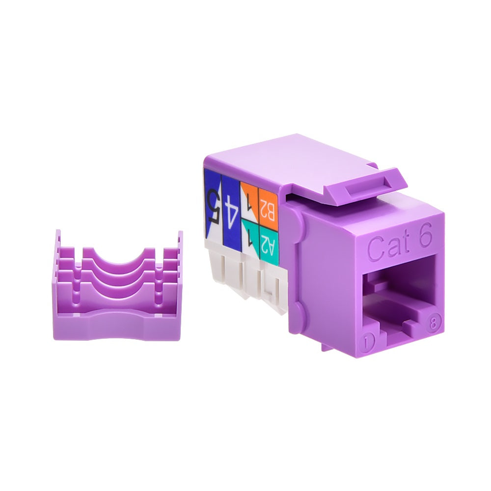 Cat.6 RJ45 110 Type Keystone Jack Purple