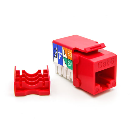 Cat.6 RJ45 110 Type Keystone Jack Red