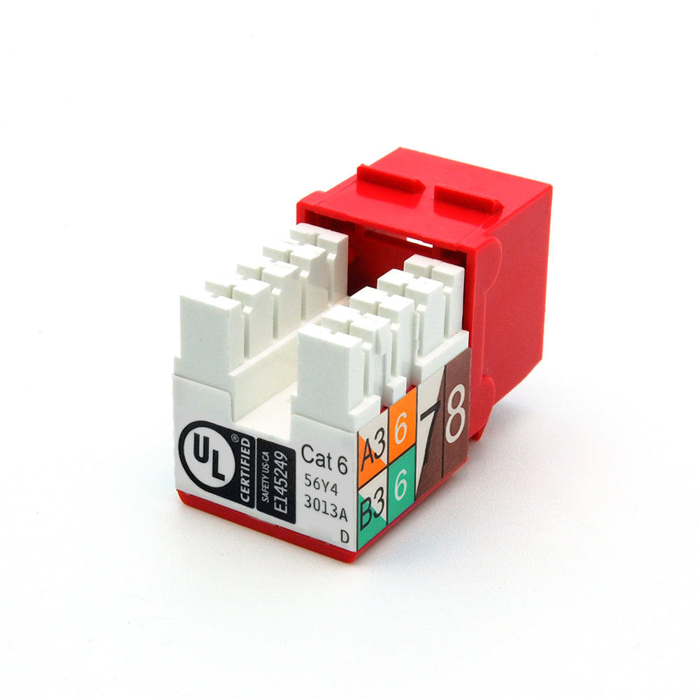 Cat.6 RJ45 110 Type Keystone Jack Red