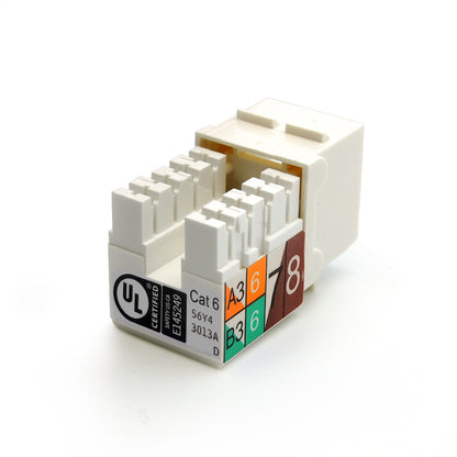Cat.6 RJ45 110 Type Keystone Jack White